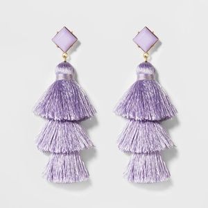 NWT Sugarfix by Baublebar lilac tassel earrings